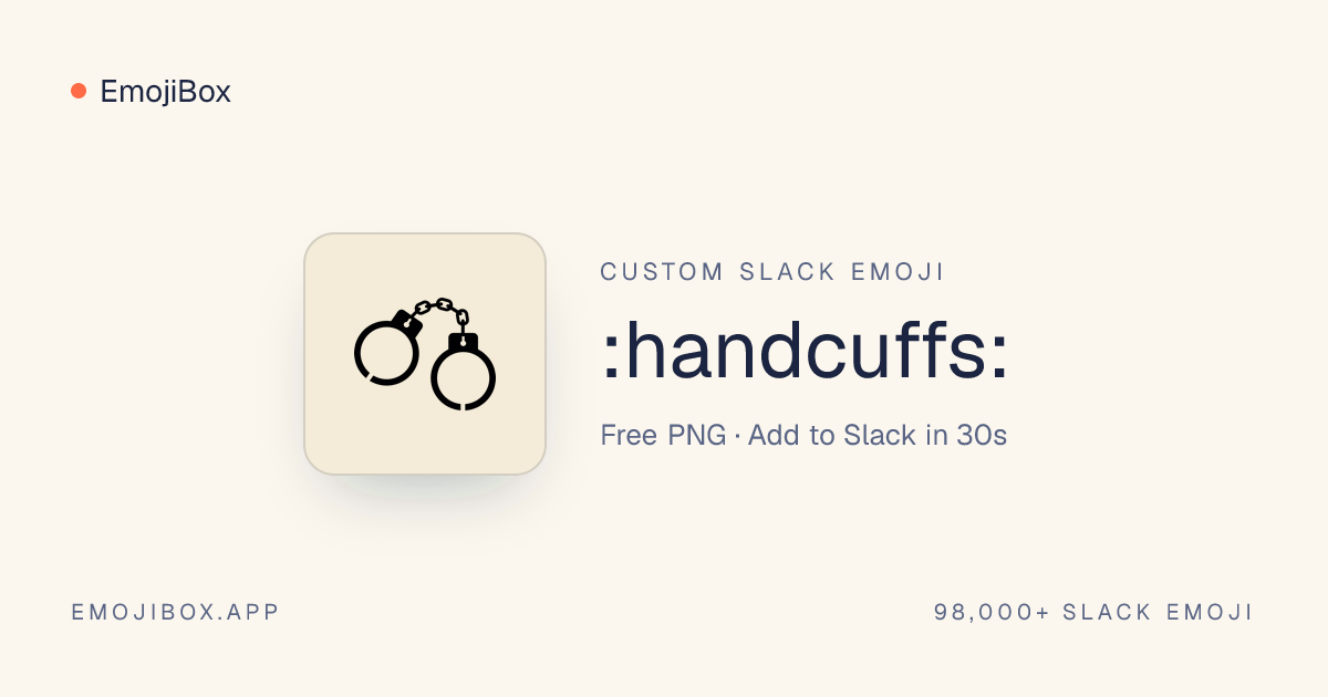 Handcuffs Slack Emoji - free PNG download · EmojiBox